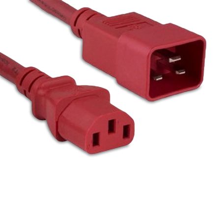 ENET C13 To C20 4Ft Red Power Cord C13C20-RD-4F-ENC